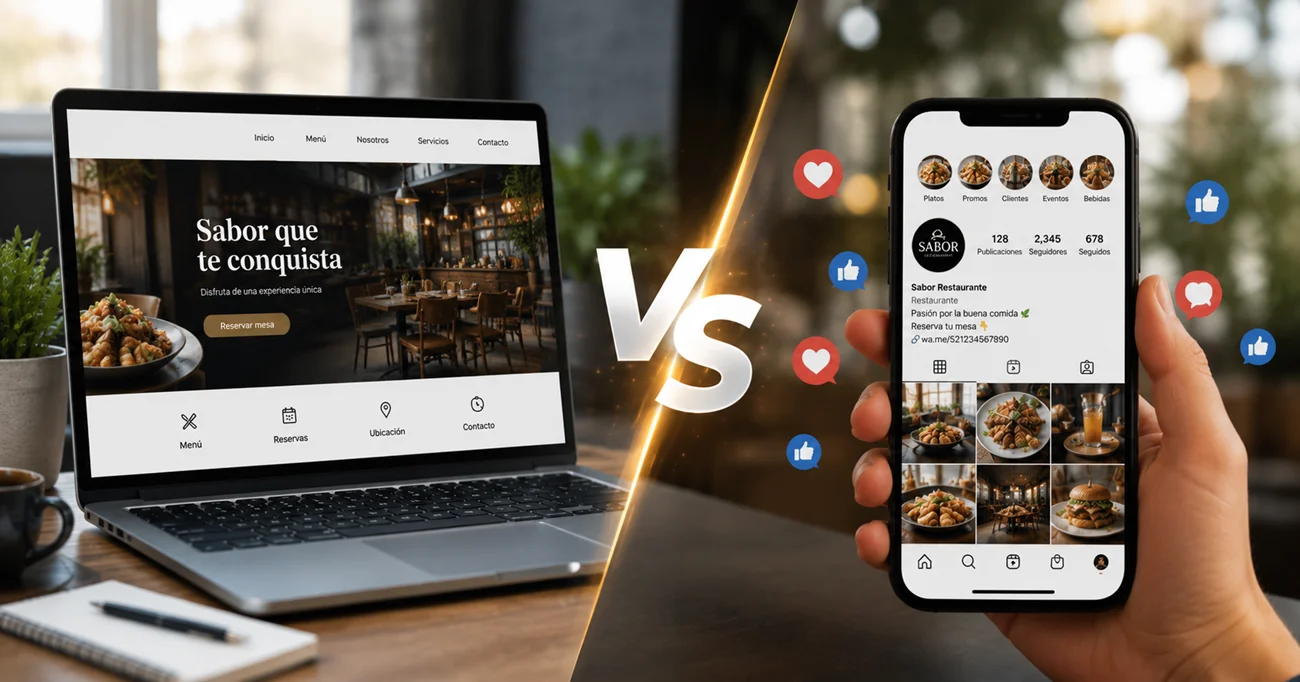 Pagina web vs redes sociales