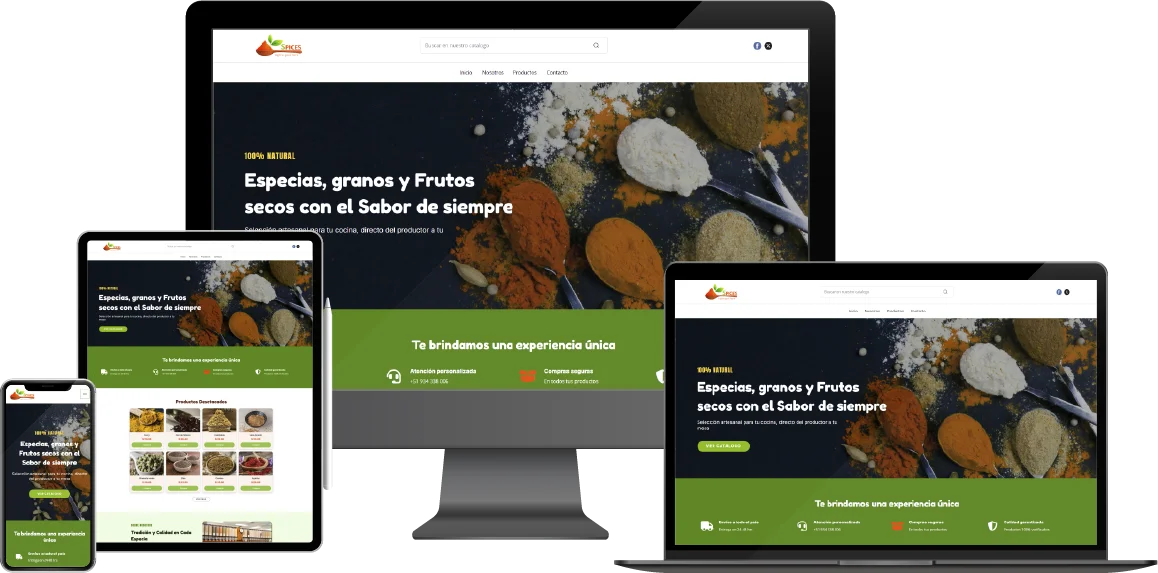 Plantilla Web Especias
